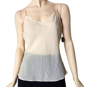 VINTAGE Wonder Maid Ivory Crepe Cami Camisole ILGWU Scallop Detailing